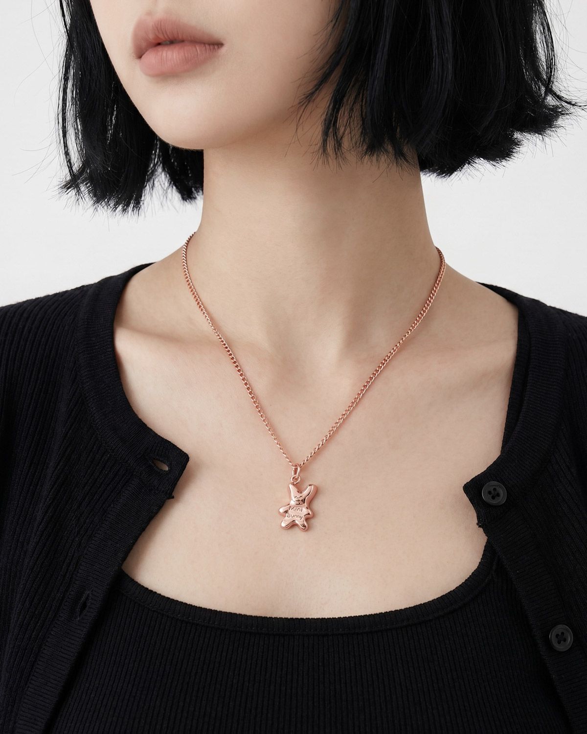 논논(NONENON) MINI BUNNY2 SILVER925 (18K ROSEGOLD PLATED)