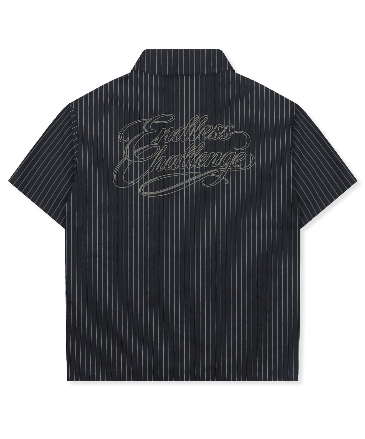 엑스톤즈(XTONZ) XTS043 핀 스트라이프 크롭 셔츠 (BLACK)