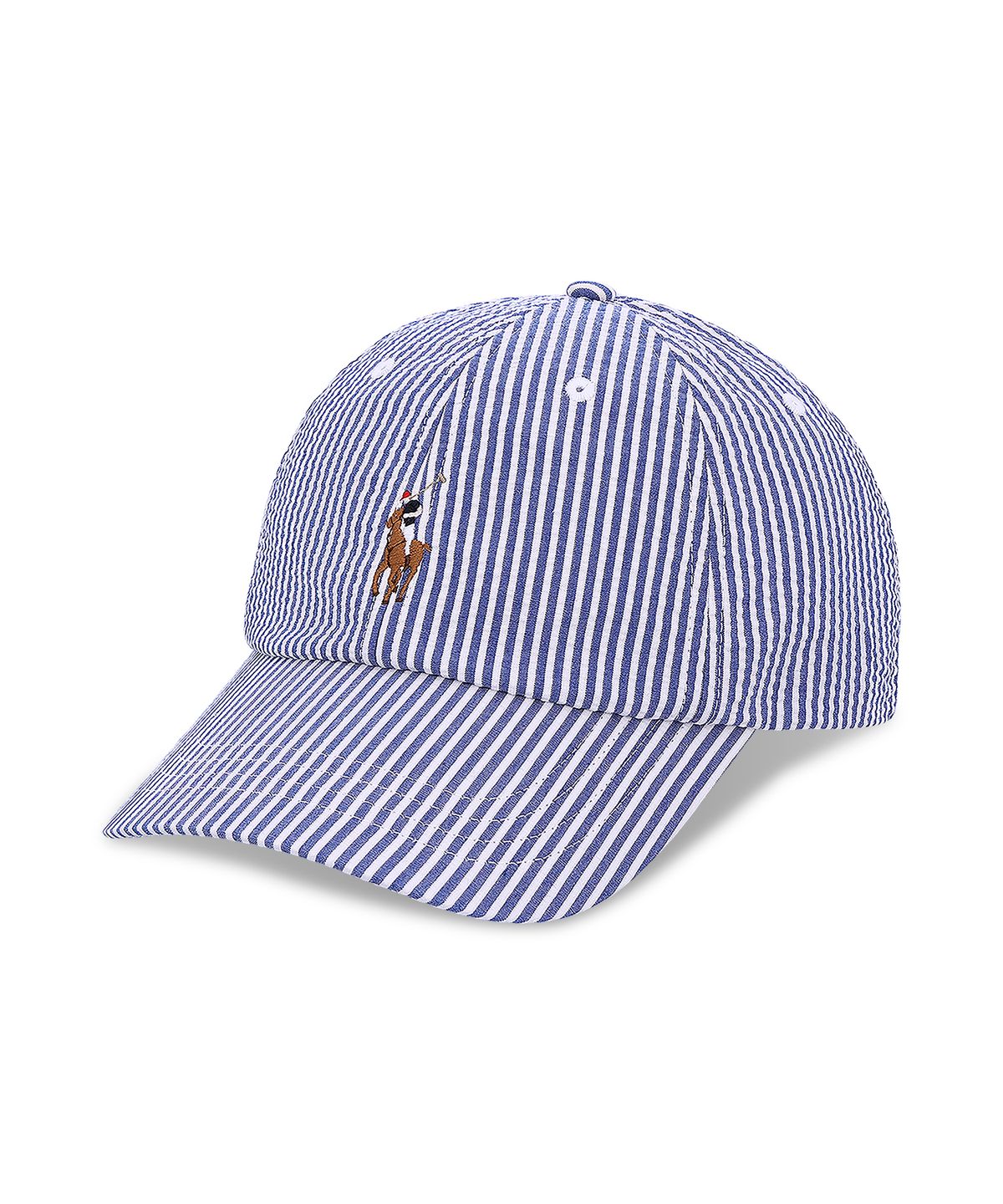 폴로 랄프 로렌(POLO RALPH LAUREN) 시어서커 볼 캡-블루