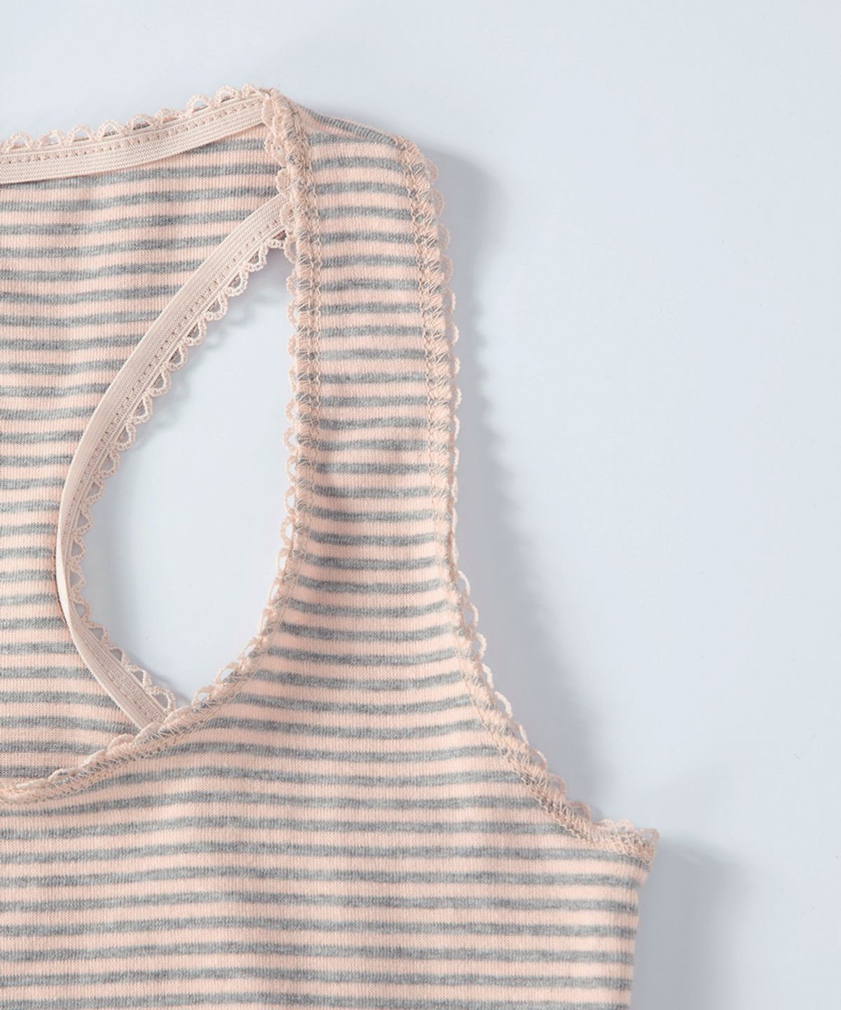 애즈온(ASON) RIPPLE STRIPE SLEEVELESS / PINK