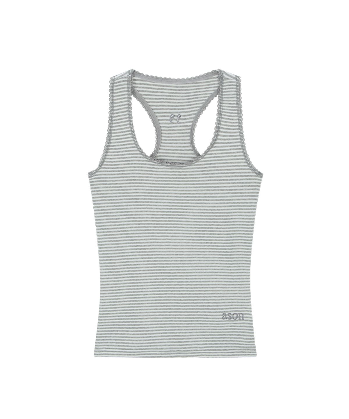 애즈온(ASON) RIPPLE STRIPE SLEEVELESS / GRAY