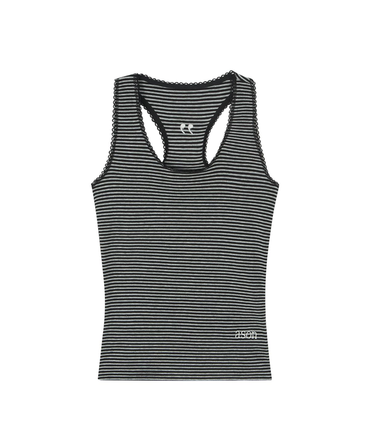 애즈온(ASON) RIPPLE STRIPE SLEEVELESS / BLACK