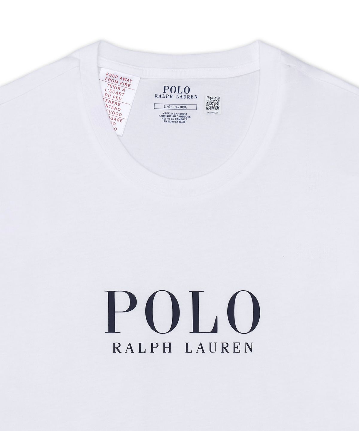 폴로 랄프 로렌(POLO RALPH LAUREN) 로고 코튼 저지 슬립 셔츠-화이트