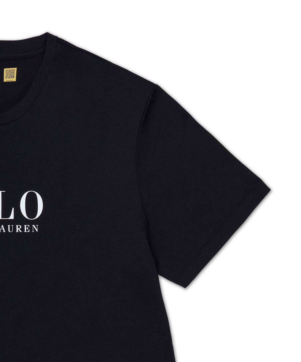 폴로 랄프 로렌(POLO RALPH LAUREN) 로고 코튼 저지 슬립 셔츠-블랙