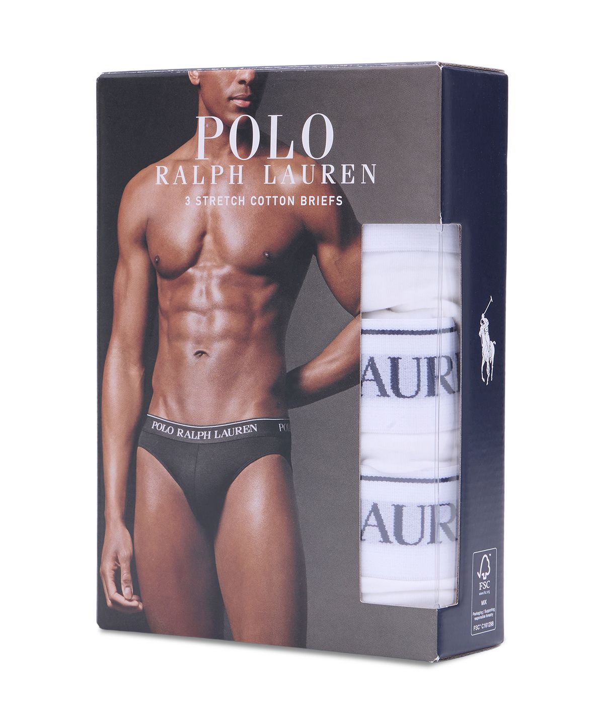 폴로 랄프 로렌(POLO RALPH LAUREN) 로우 라이즈 브리프 쓰리팩-화이트