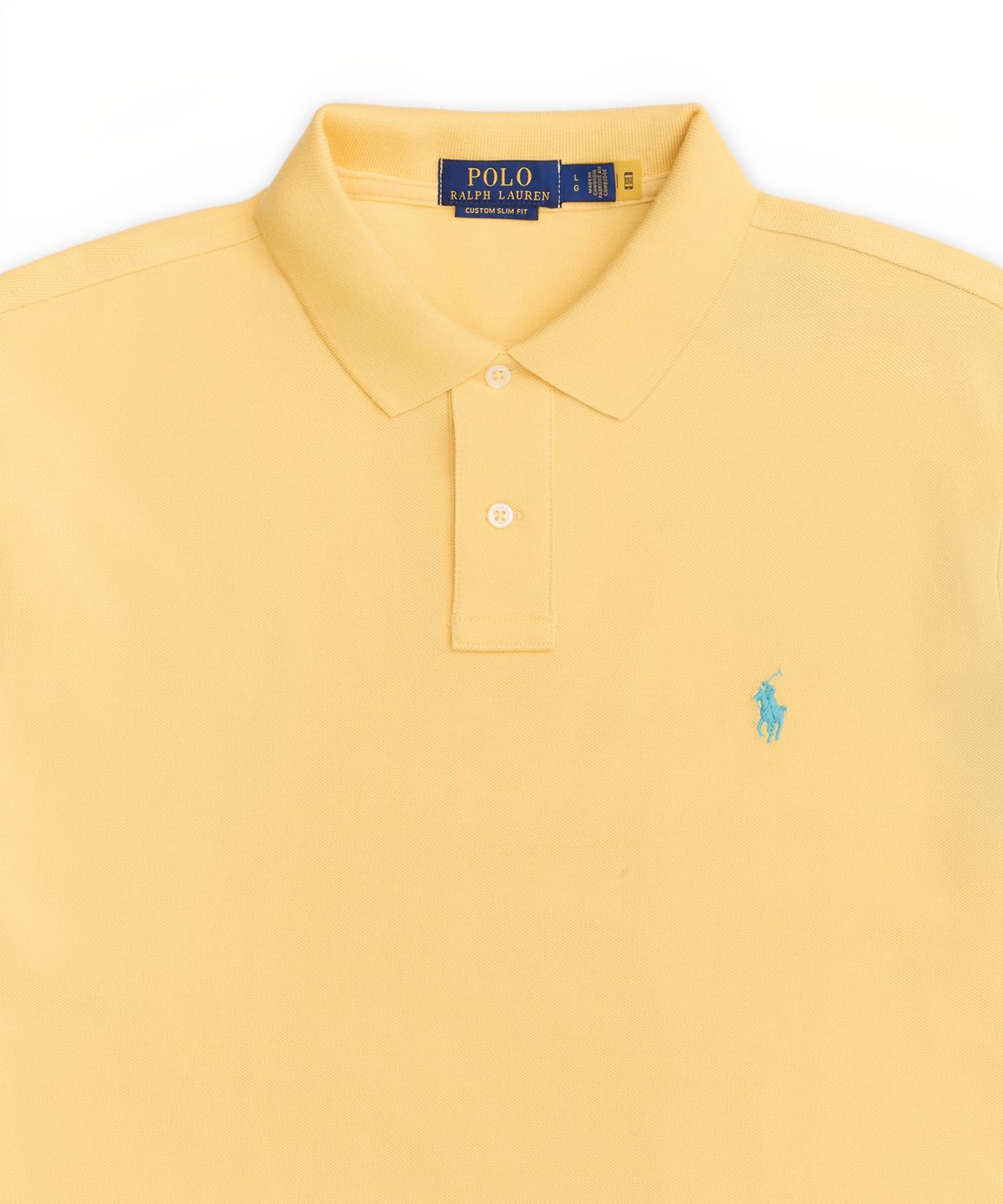 폴로 랄프 로렌(POLO RALPH LAUREN) 커스텀 슬림핏 메시 폴로 셔츠-옐로우