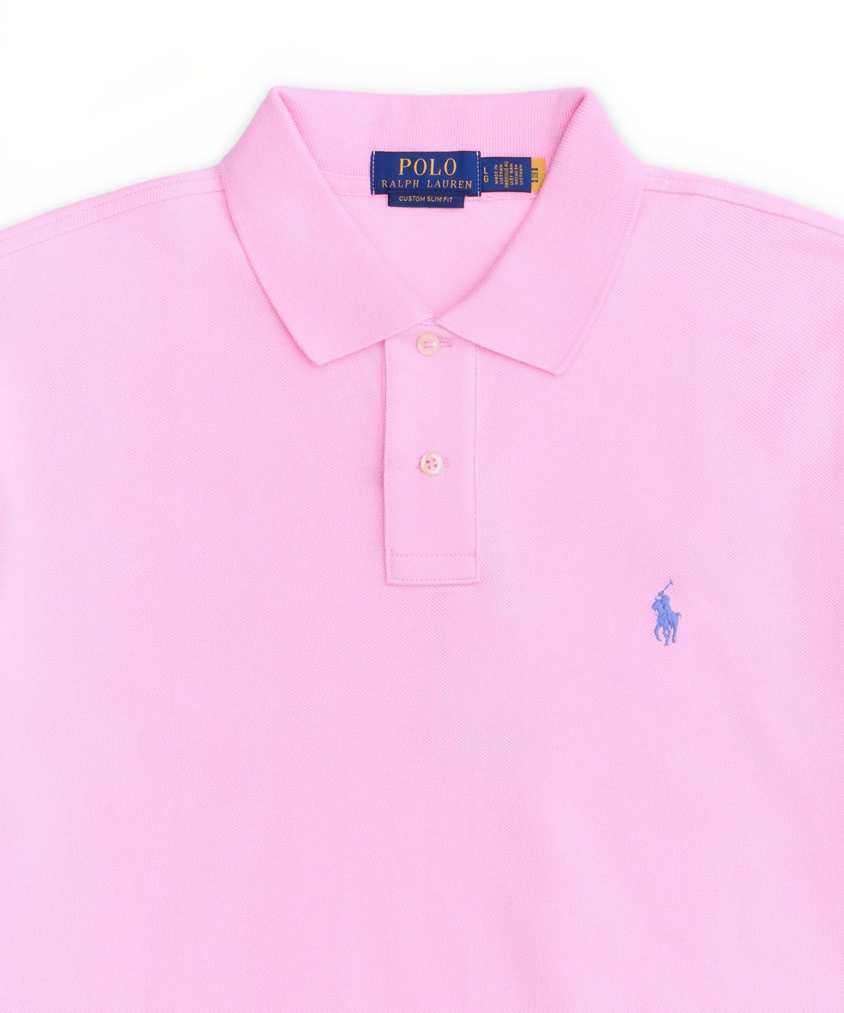 폴로 랄프 로렌(POLO RALPH LAUREN) 커스텀 슬림핏 메시 폴로 셔츠-핑크
