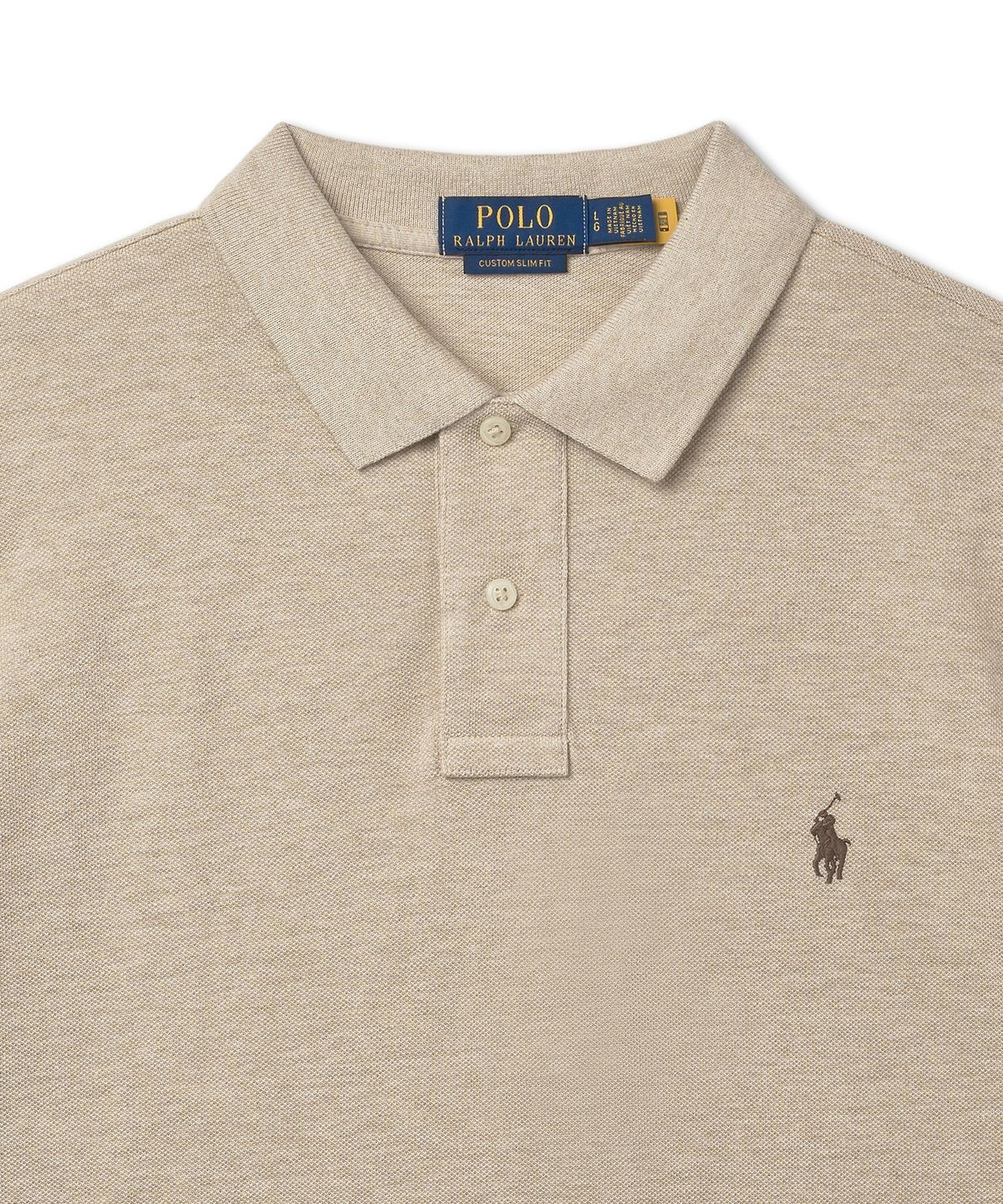 폴로 랄프 로렌(POLO RALPH LAUREN) 커스텀 슬림핏 메시 폴로 셔츠-그레이