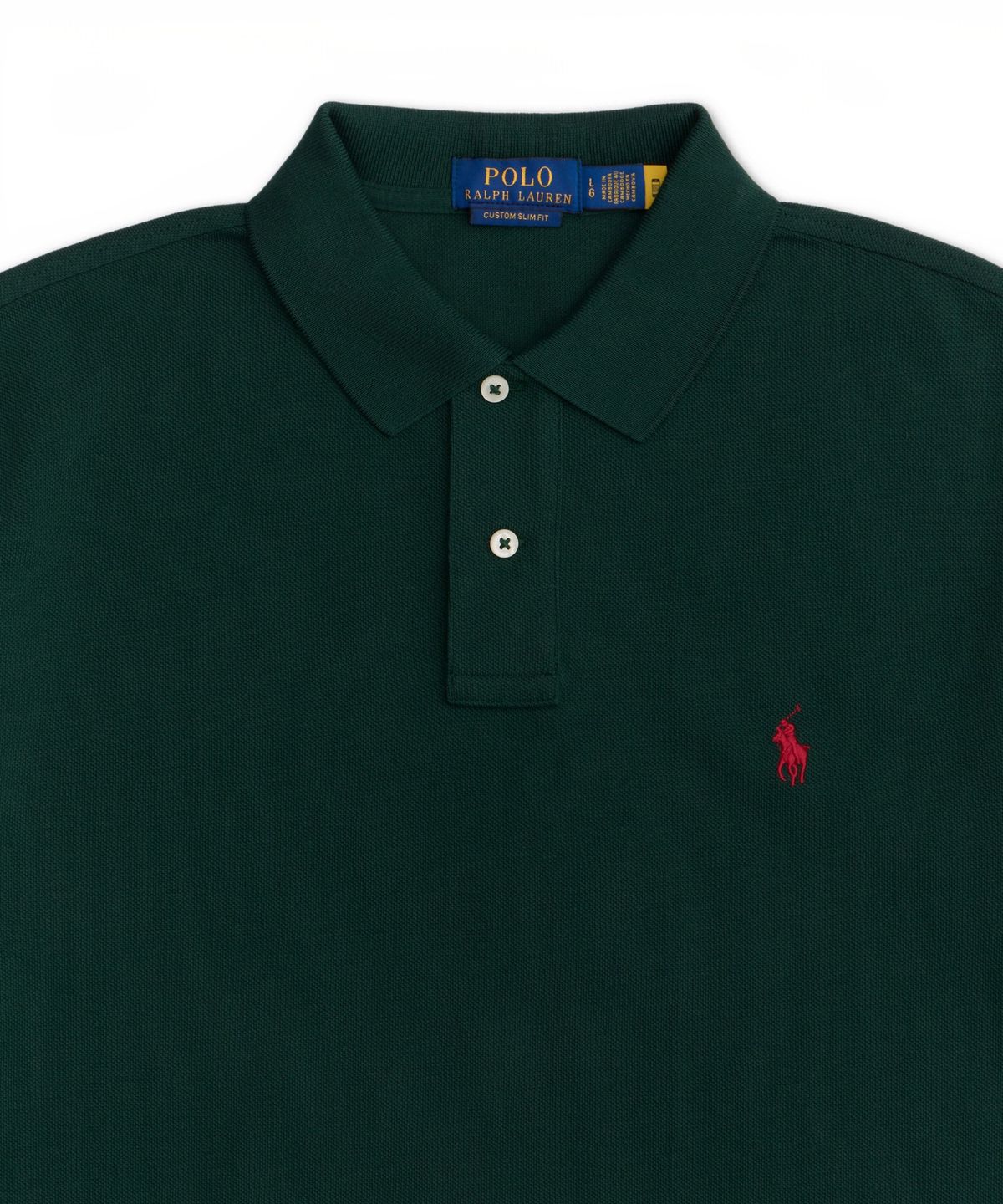 폴로 랄프 로렌(POLO RALPH LAUREN) 커스텀 슬림핏 메시 폴로 셔츠-그린