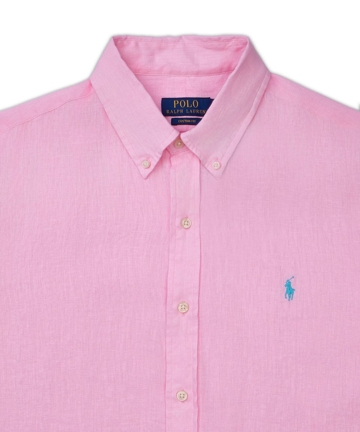 폴로 랄프 로렌(POLO RALPH LAUREN) 커스텀핏 리넨 셔츠-핑크