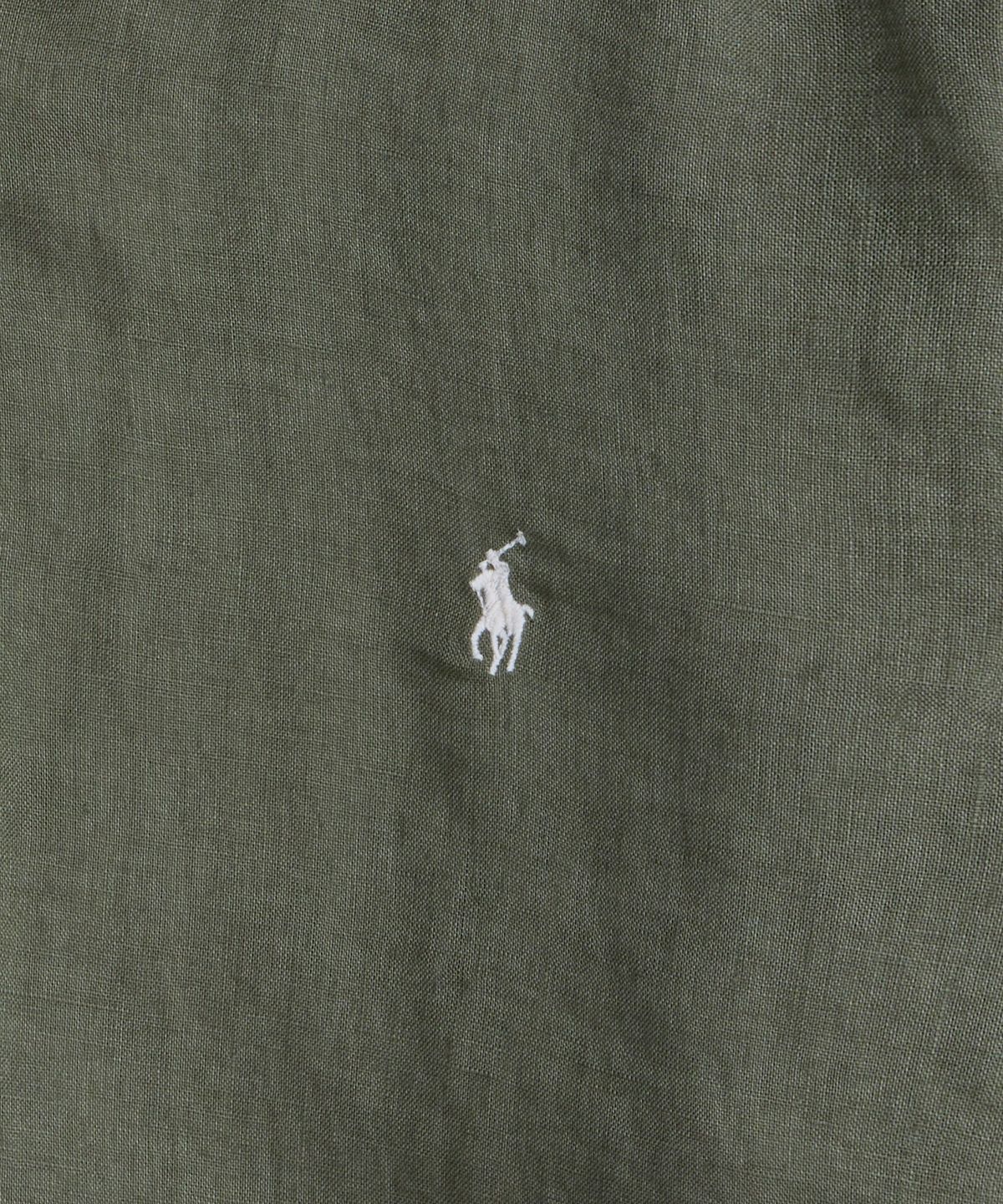 폴로 랄프 로렌(POLO RALPH LAUREN) 커스텀핏 리넨 셔츠-그린