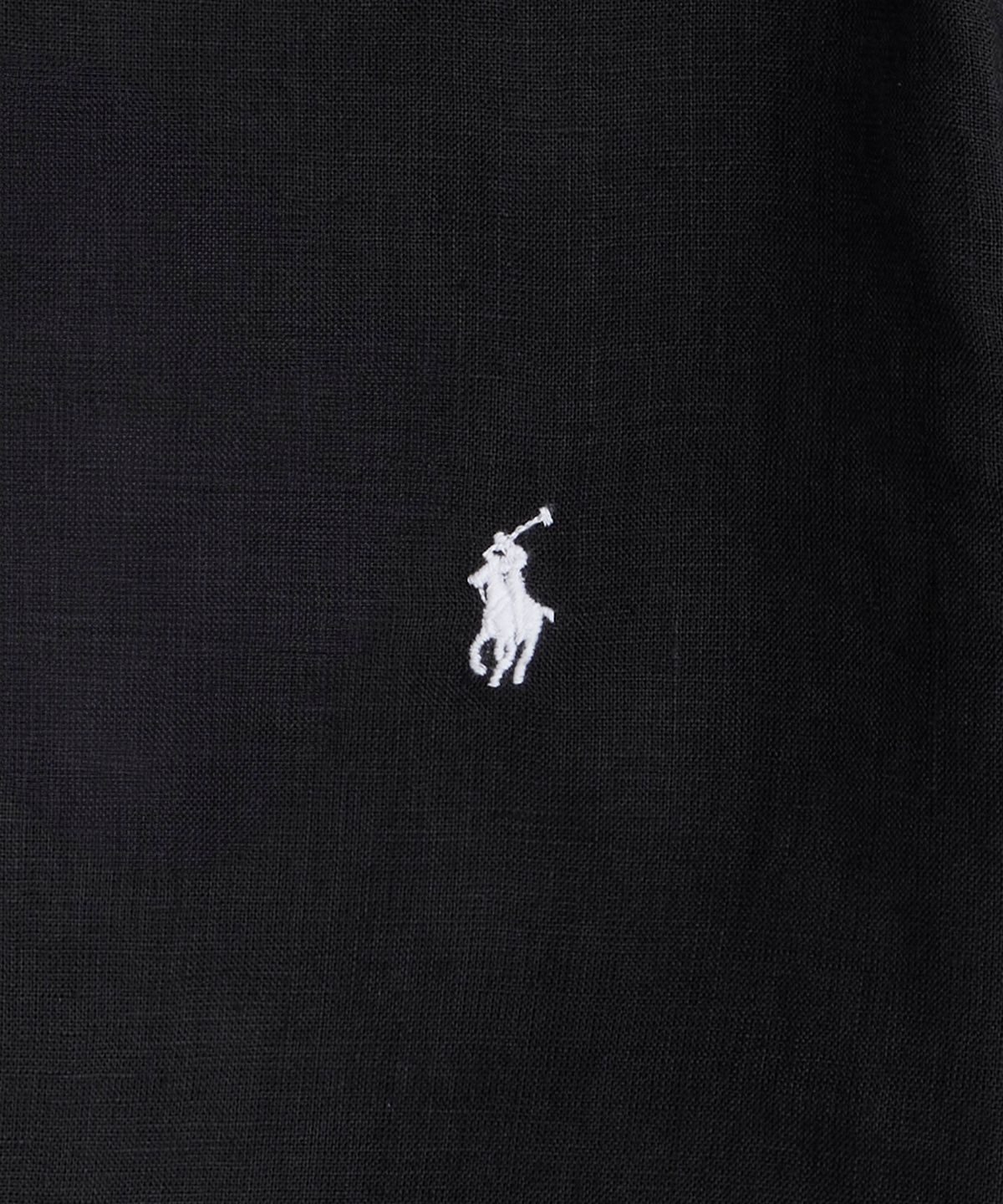 폴로 랄프 로렌(POLO RALPH LAUREN) 커스텀핏 리넨 셔츠-블랙