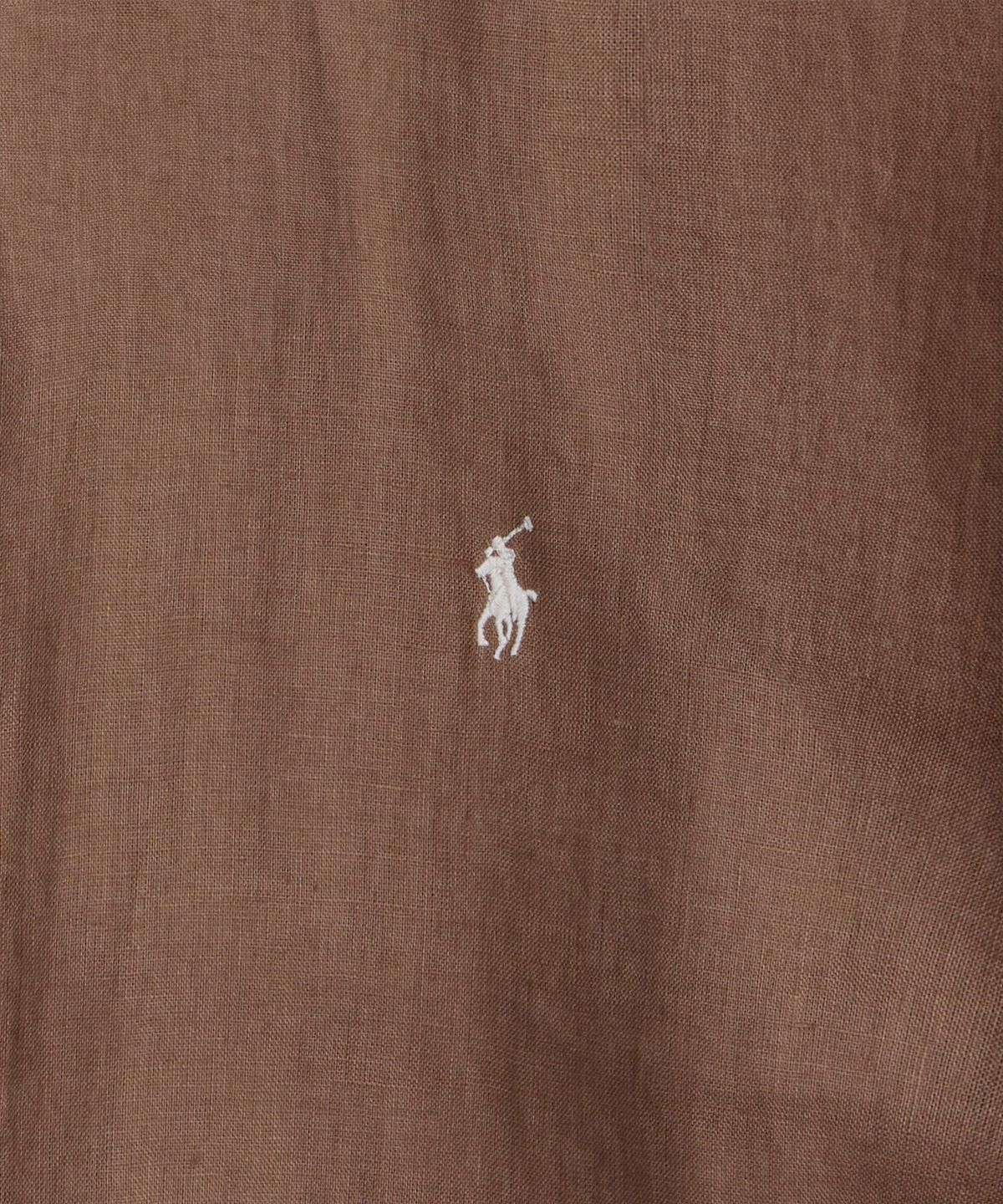 폴로 랄프 로렌(POLO RALPH LAUREN) 커스텀핏 리넨 셔츠-브라운
