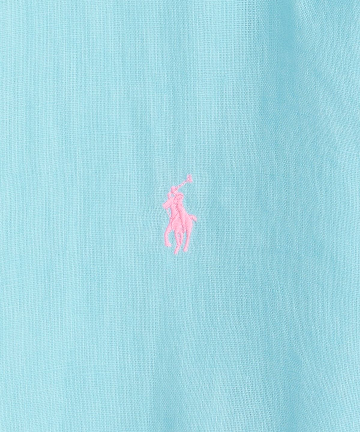 폴로 랄프 로렌(POLO RALPH LAUREN) 커스텀핏 리넨 셔츠-아쿠아