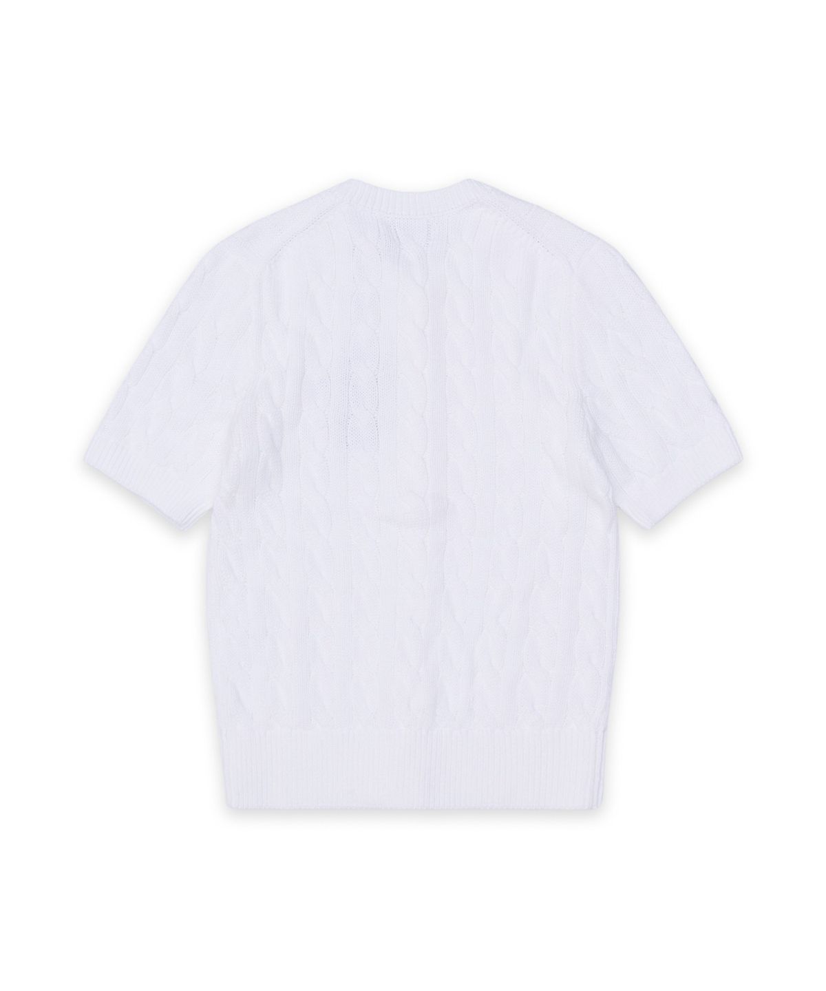 폴로 랄프 로렌(POLO RALPH LAUREN) 케이블 니트 코튼 숏 슬리브 카디건-화이트