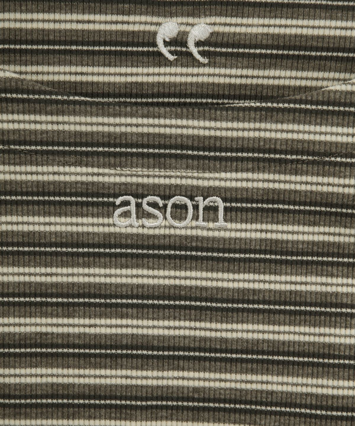 애즈온(ASON) RAIL STRIPE TEE / BROWN