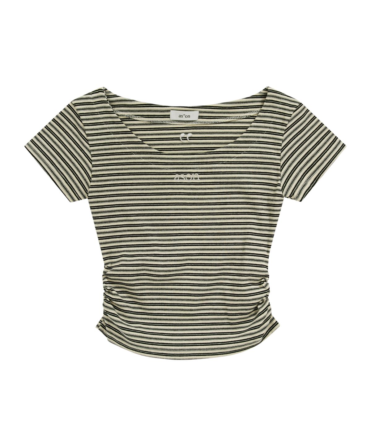 애즈온(ASON) RAIL STRIPE TEE / IVORY