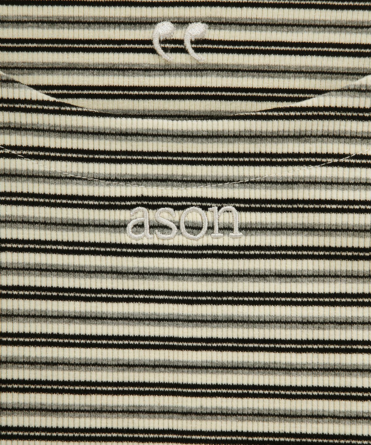 애즈온(ASON) RAIL STRIPE TEE / IVORY
