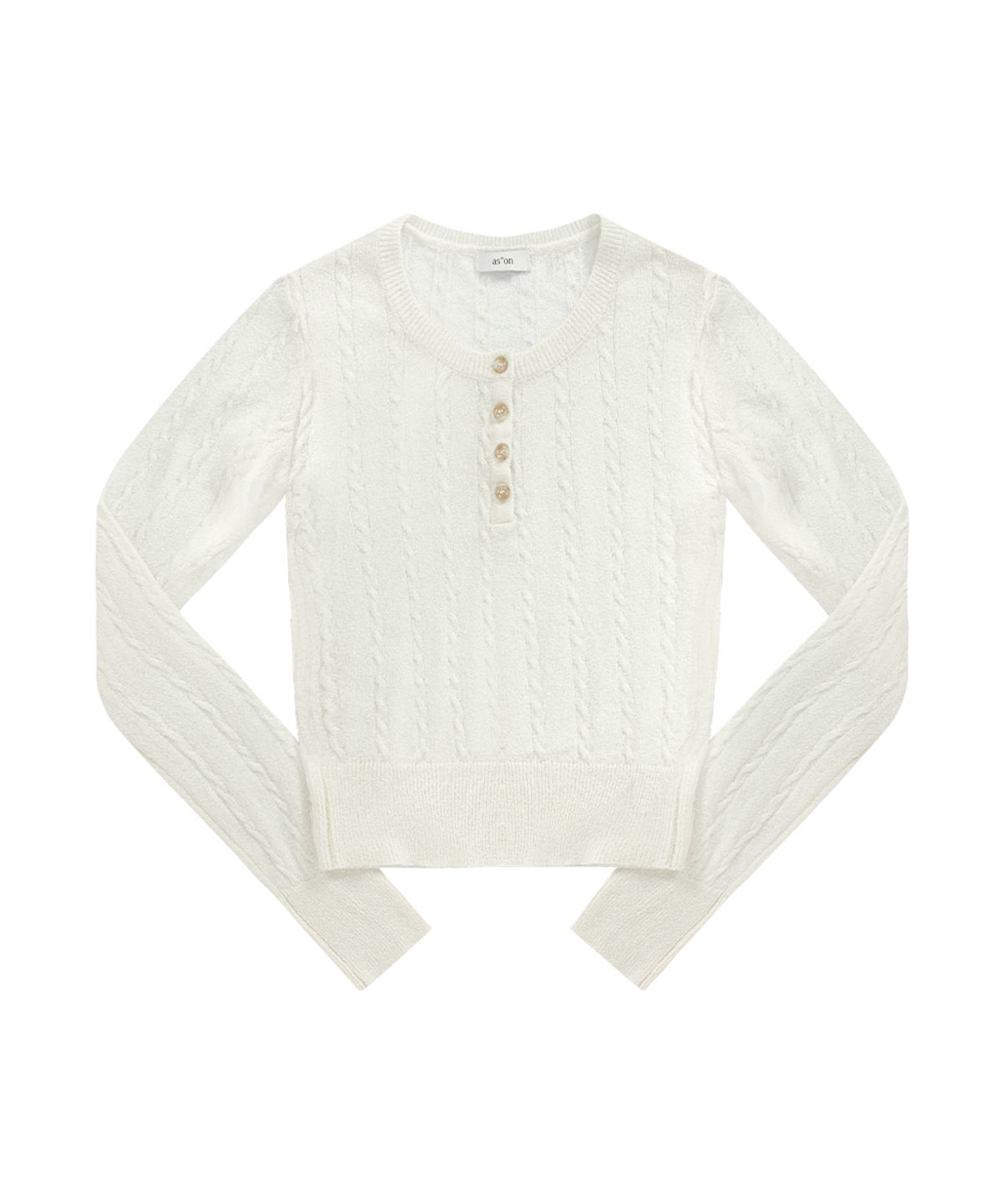 애즈온(ASON) MISTY CABLE KNIT / IVORY