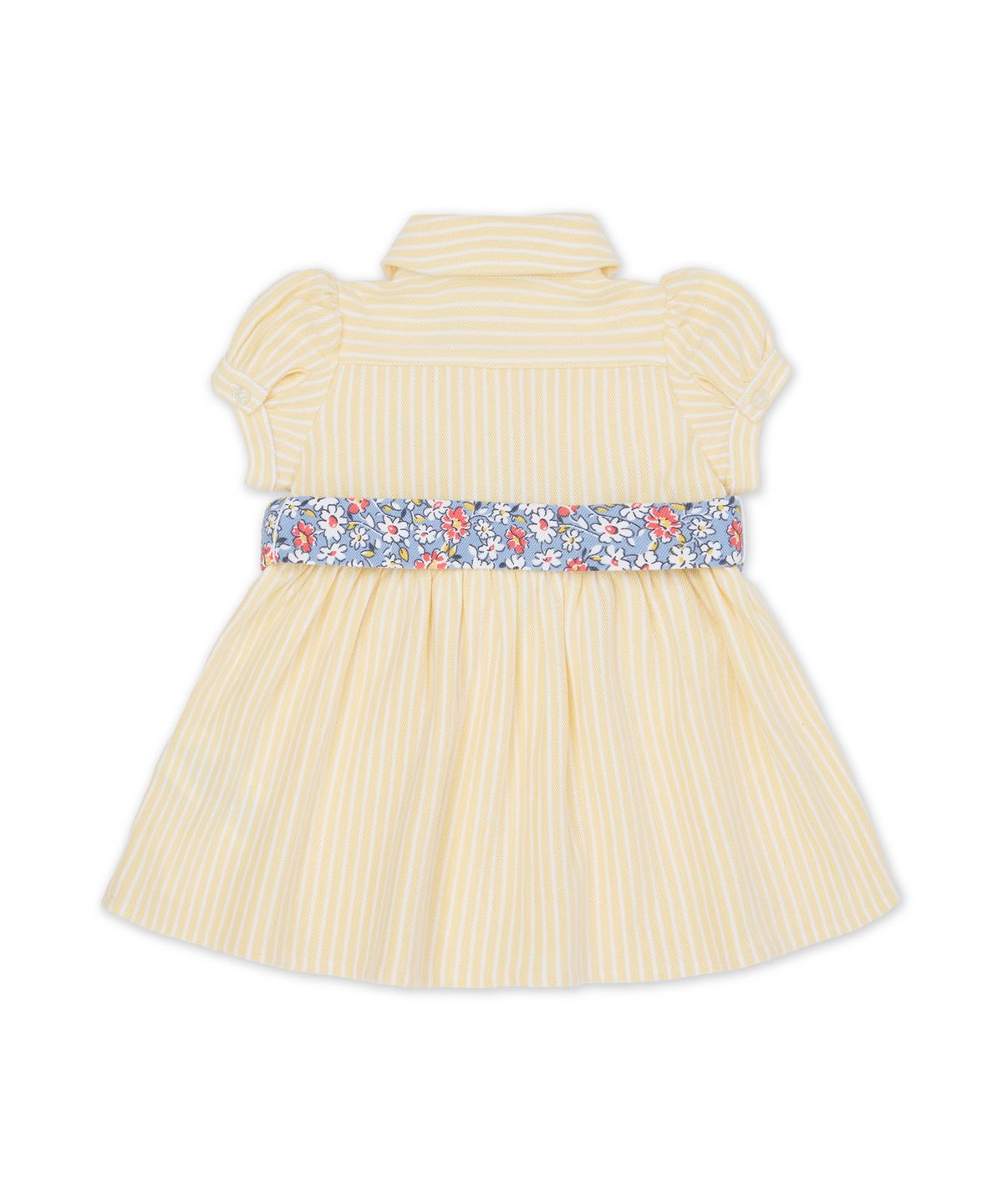 폴로 랄프 로렌 칠드런(POLO RALPH LAUREN CHILDREN) 벨트 옥스포드 메시 폴로 드레스 앤 블루머-옐로우