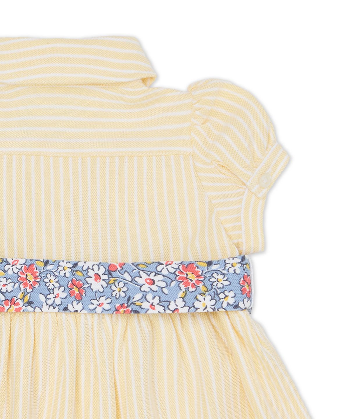 폴로 랄프 로렌 칠드런(POLO RALPH LAUREN CHILDREN) 벨트 옥스포드 메시 폴로 드레스 앤 블루머-옐로우