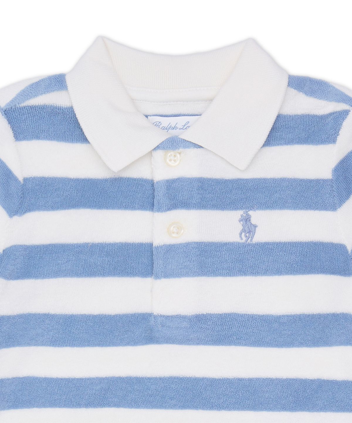 폴로 랄프 로렌 칠드런(POLO RALPH LAUREN CHILDREN) 스트라이프 테리 폴로 셔츠, 쇼트 앤 햇-멀티 컬러
