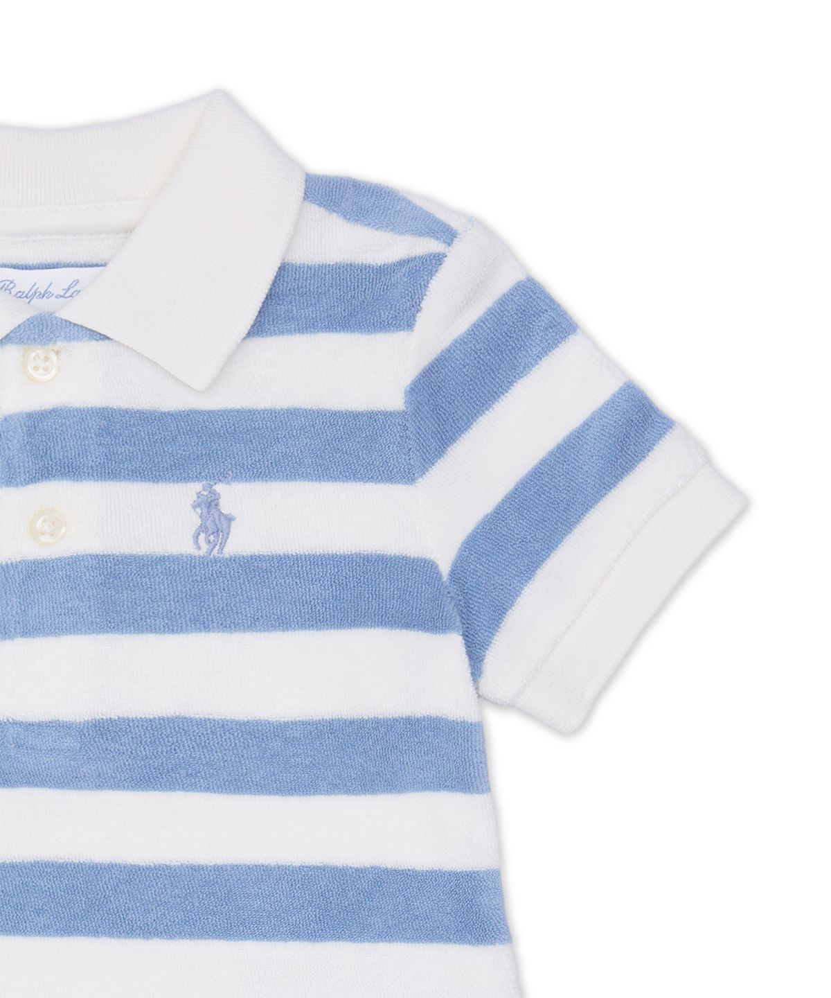 폴로 랄프 로렌 칠드런(POLO RALPH LAUREN CHILDREN) 스트라이프 테리 폴로 셔츠, 쇼트 앤 햇-멀티 컬러