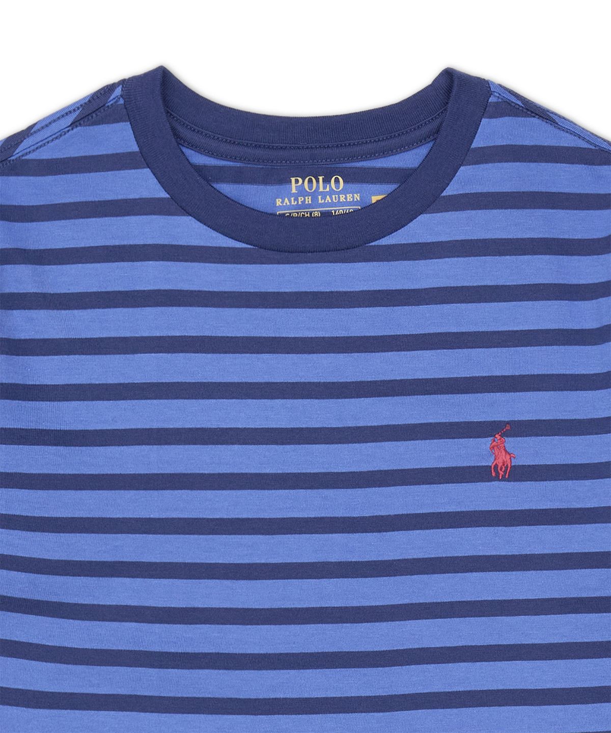폴로 랄프 로렌 칠드런(POLO RALPH LAUREN CHILDREN) 스트라이프 코튼 저지 티-블루
