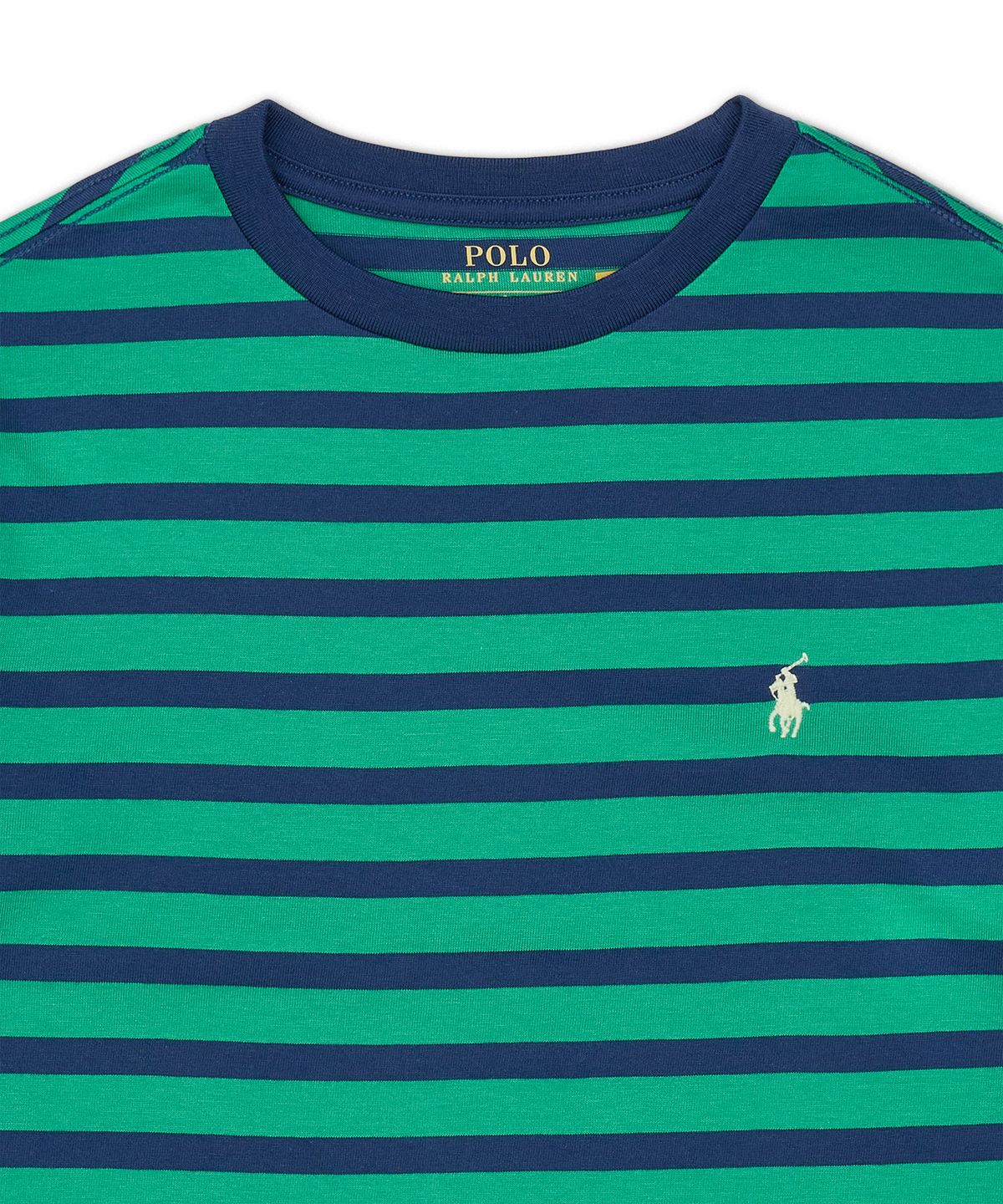 폴로 랄프 로렌 칠드런(POLO RALPH LAUREN CHILDREN) 스트라이프 코튼 저지 티-그린