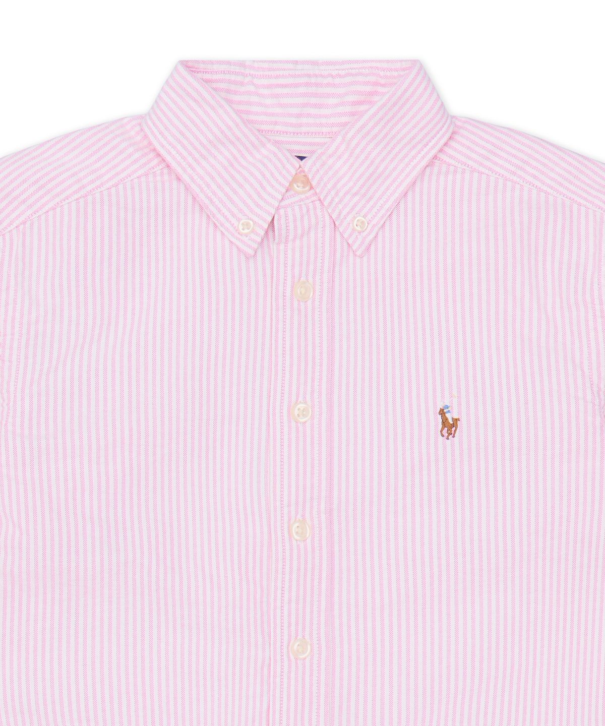 폴로 랄프 로렌 칠드런(POLO RALPH LAUREN CHILDREN) 스트라이프 코튼 옥스포드 셔츠-핑크