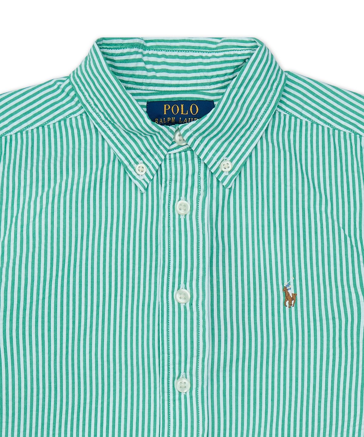 폴로 랄프 로렌 칠드런(POLO RALPH LAUREN CHILDREN) 스트라이프 코튼 시어서커 셔츠-멀티 컬러