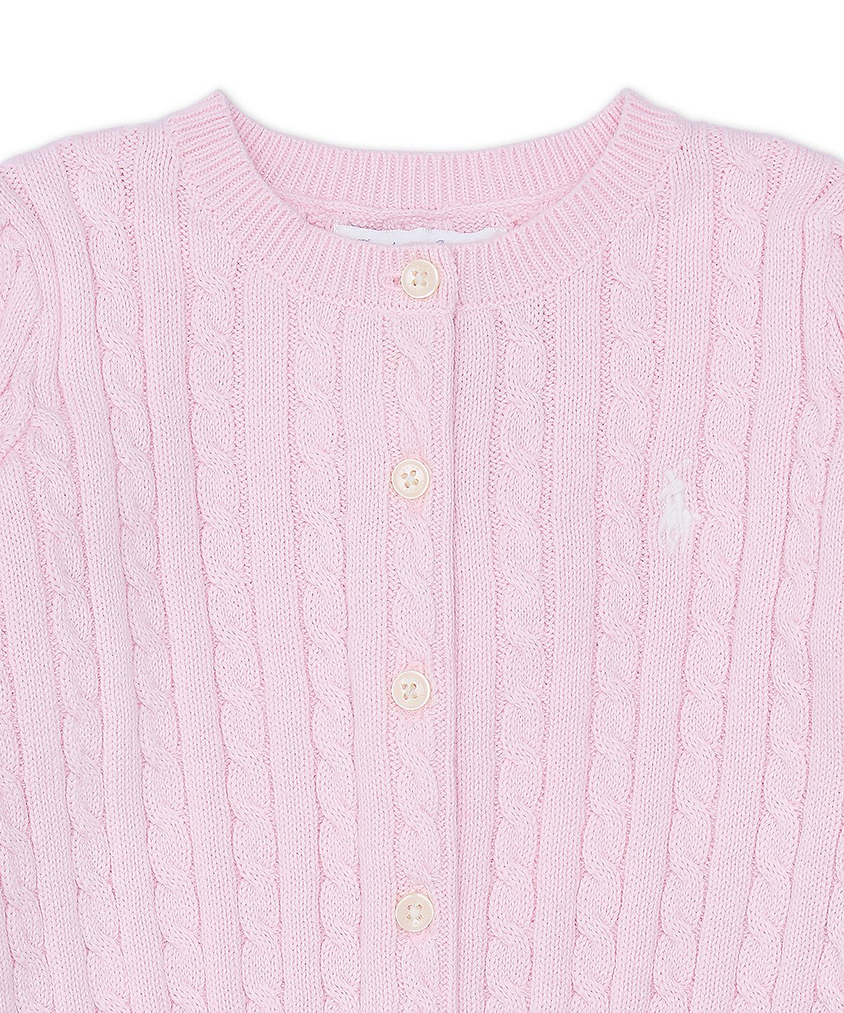 폴로 랄프 로렌 칠드런(POLO RALPH LAUREN CHILDREN) 미니 케이블 코튼 카디건-핑크