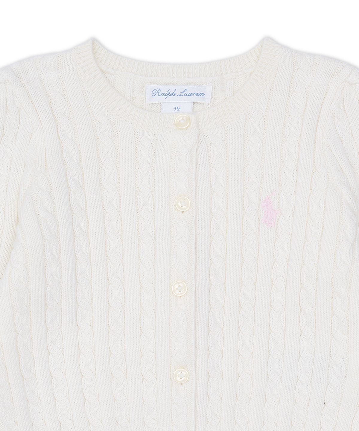 폴로 랄프 로렌 칠드런(POLO RALPH LAUREN CHILDREN) 미니 케이블 코튼 카디건-내추럴