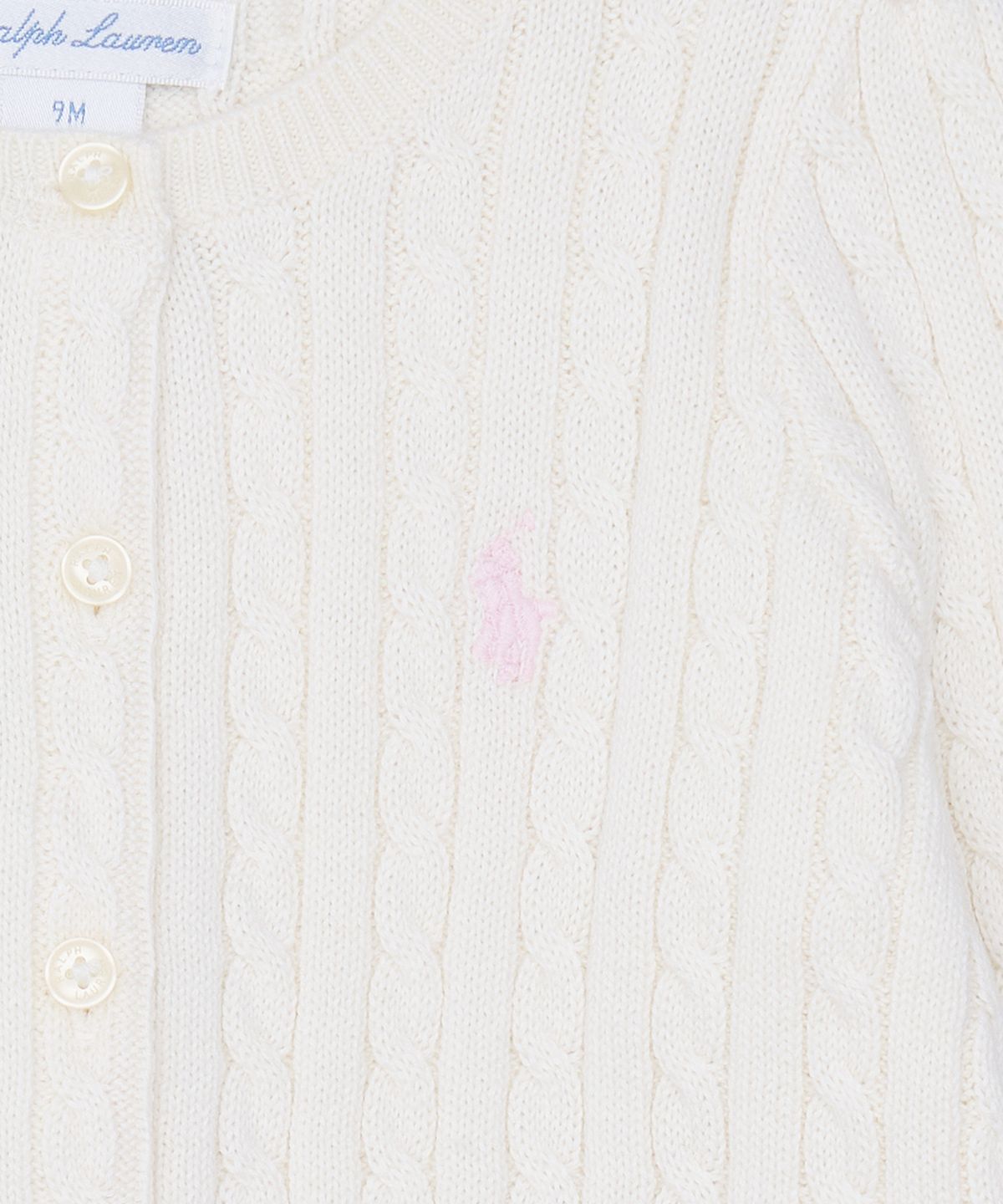 폴로 랄프 로렌 칠드런(POLO RALPH LAUREN CHILDREN) 미니 케이블 코튼 카디건-내추럴