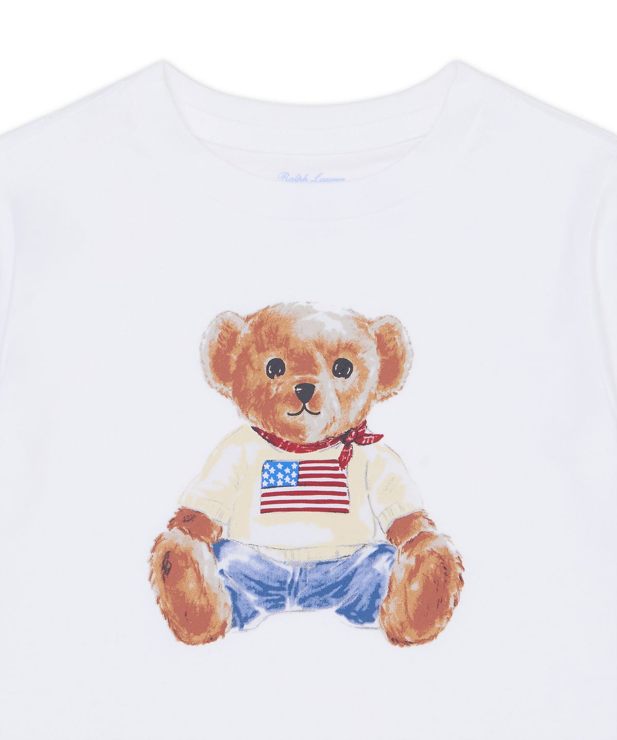 폴로 랄프 로렌 칠드런(POLO RALPH LAUREN CHILDREN) 폴로 베어 코튼 저지 티-화이트