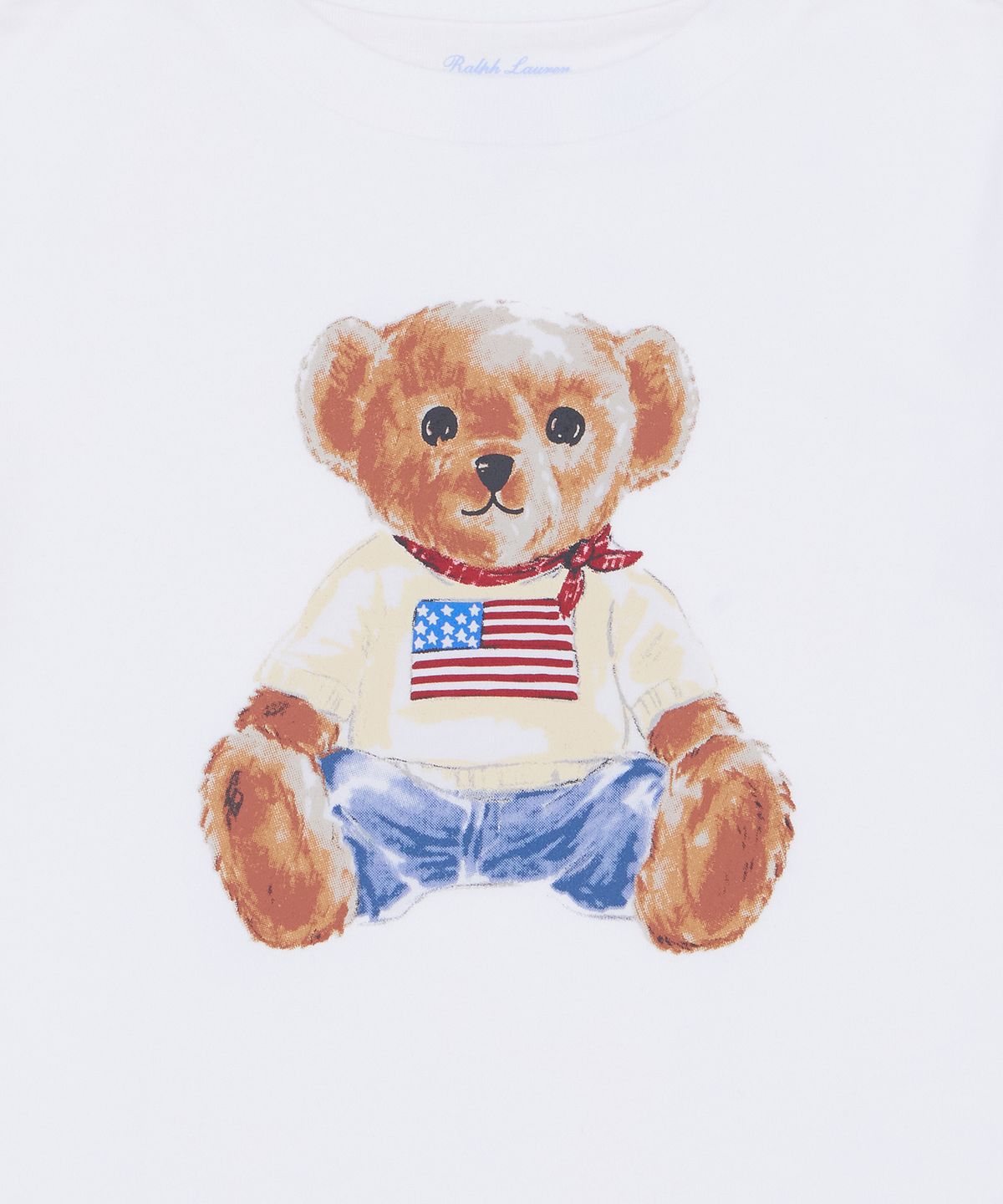 폴로 랄프 로렌 칠드런(POLO RALPH LAUREN CHILDREN) 폴로 베어 코튼 저지 티-화이트