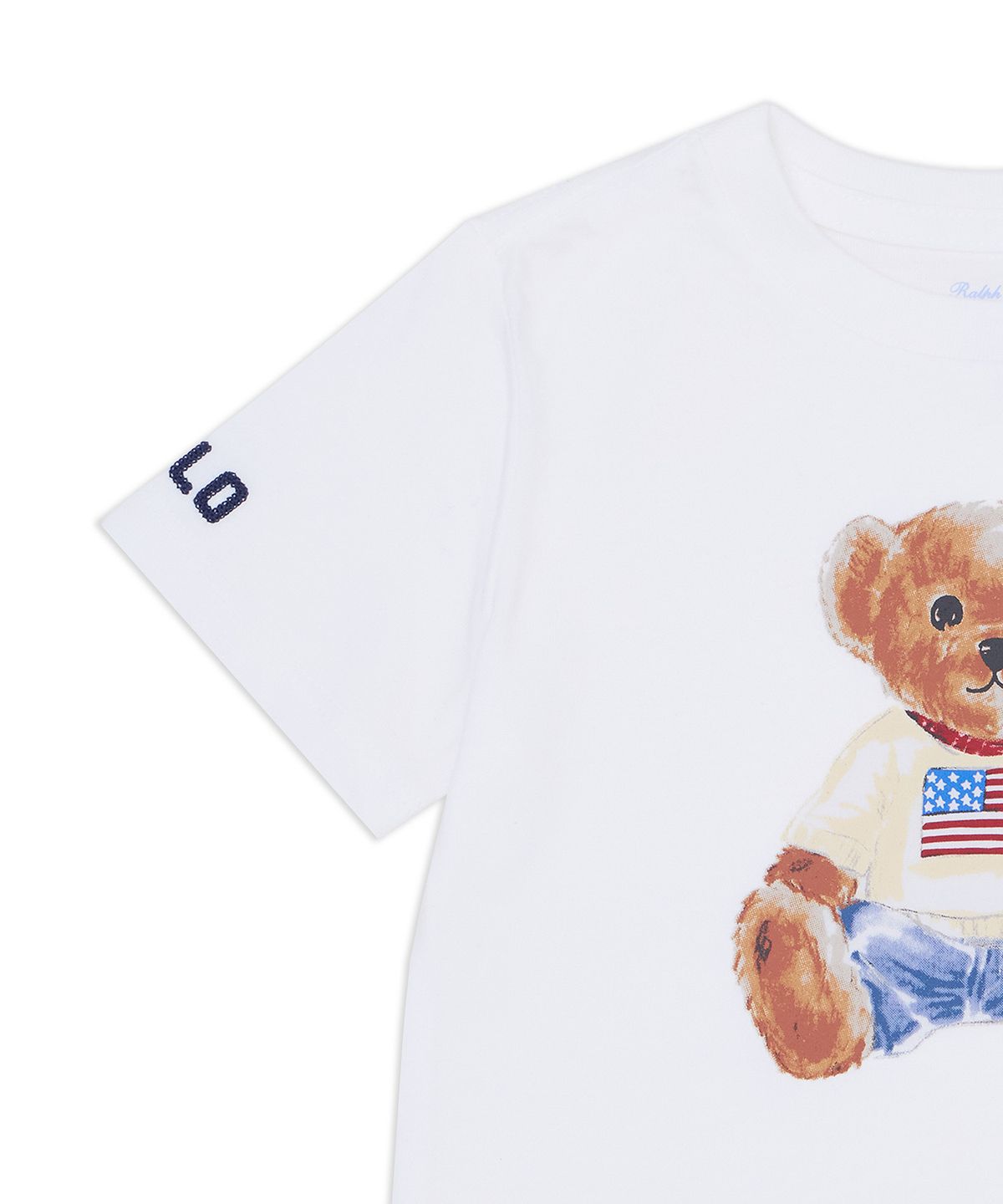 폴로 랄프 로렌 칠드런(POLO RALPH LAUREN CHILDREN) 폴로 베어 코튼 저지 티-화이트