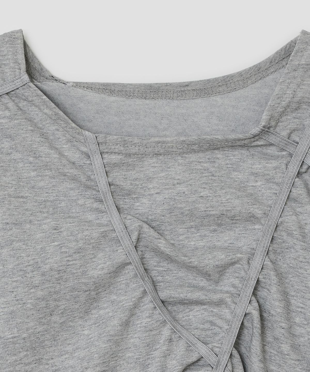 타입서비스(TYPESERVICE) Star Shirred Jersey Top [Gray]