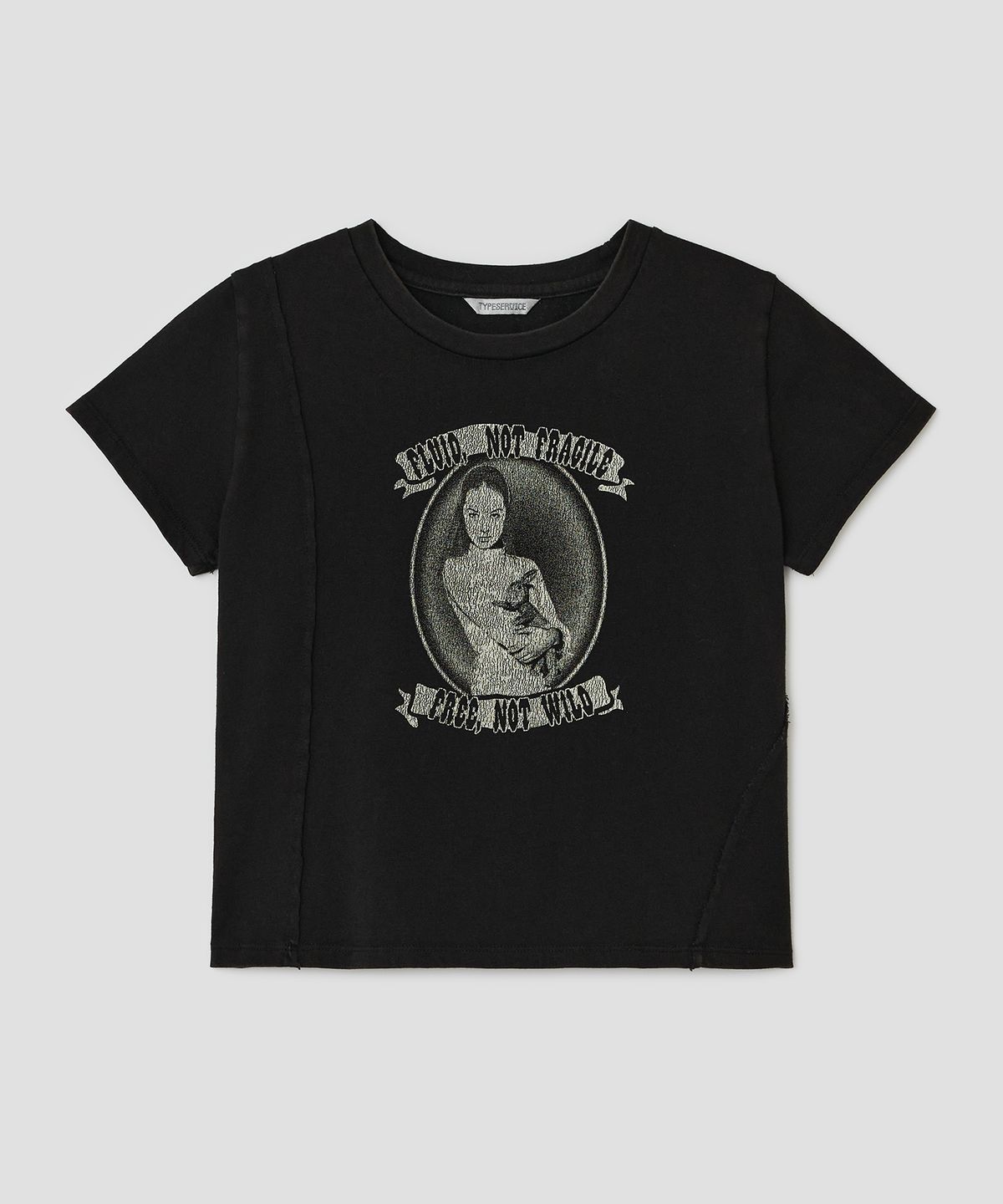 타입서비스(TYPESERVICE) Washed Not Fragile Top [Black]