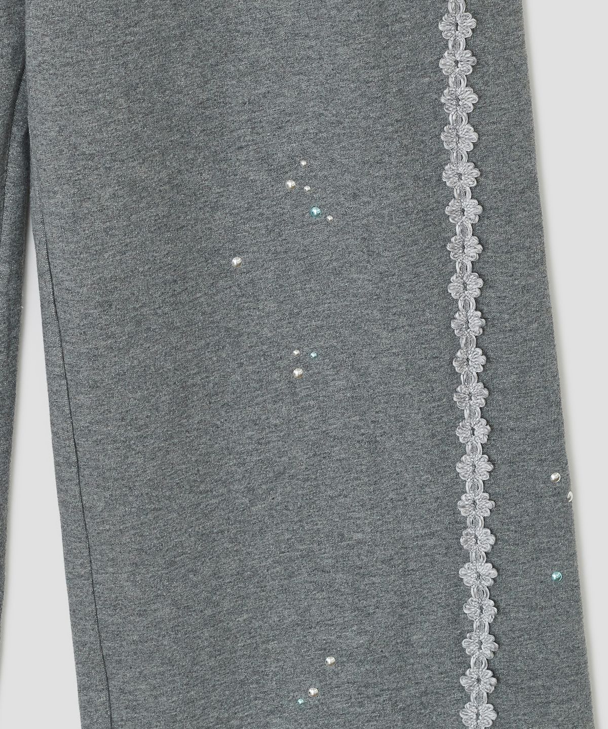 타입서비스(TYPESERVICE) Lace Trim Hotfix SweatPants [Gray]