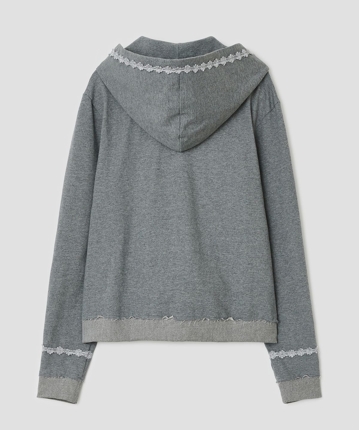 타입서비스(TYPESERVICE) Lace Trim Hotfix Zip Hoodie [Gray]