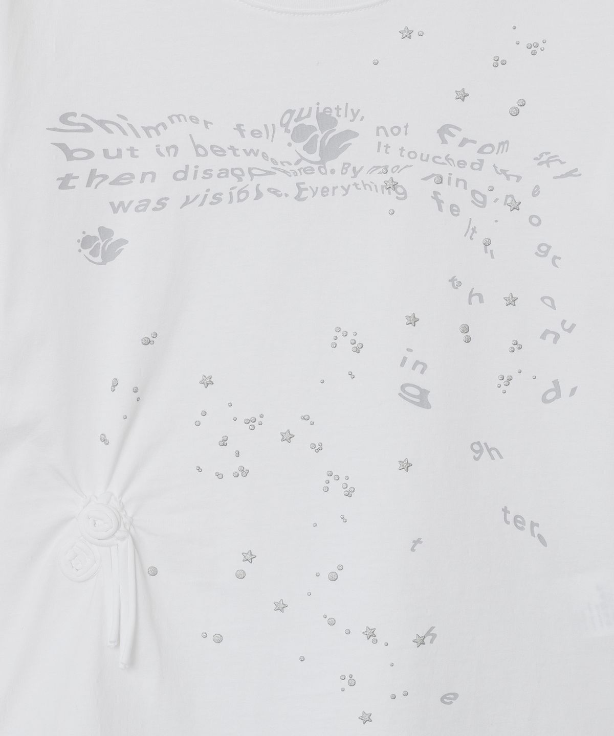 타입서비스(TYPESERVICE) Glittered Spiral Ruched Top [White]