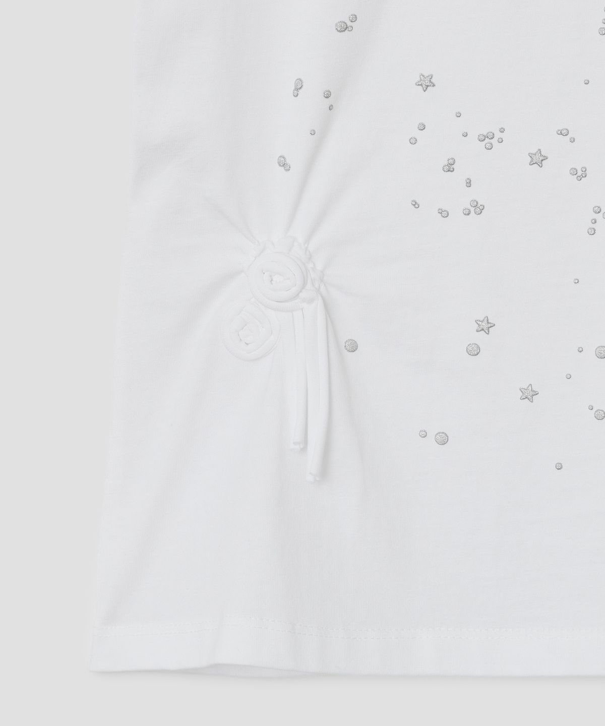 타입서비스(TYPESERVICE) Glittered Spiral Ruched Top [White]