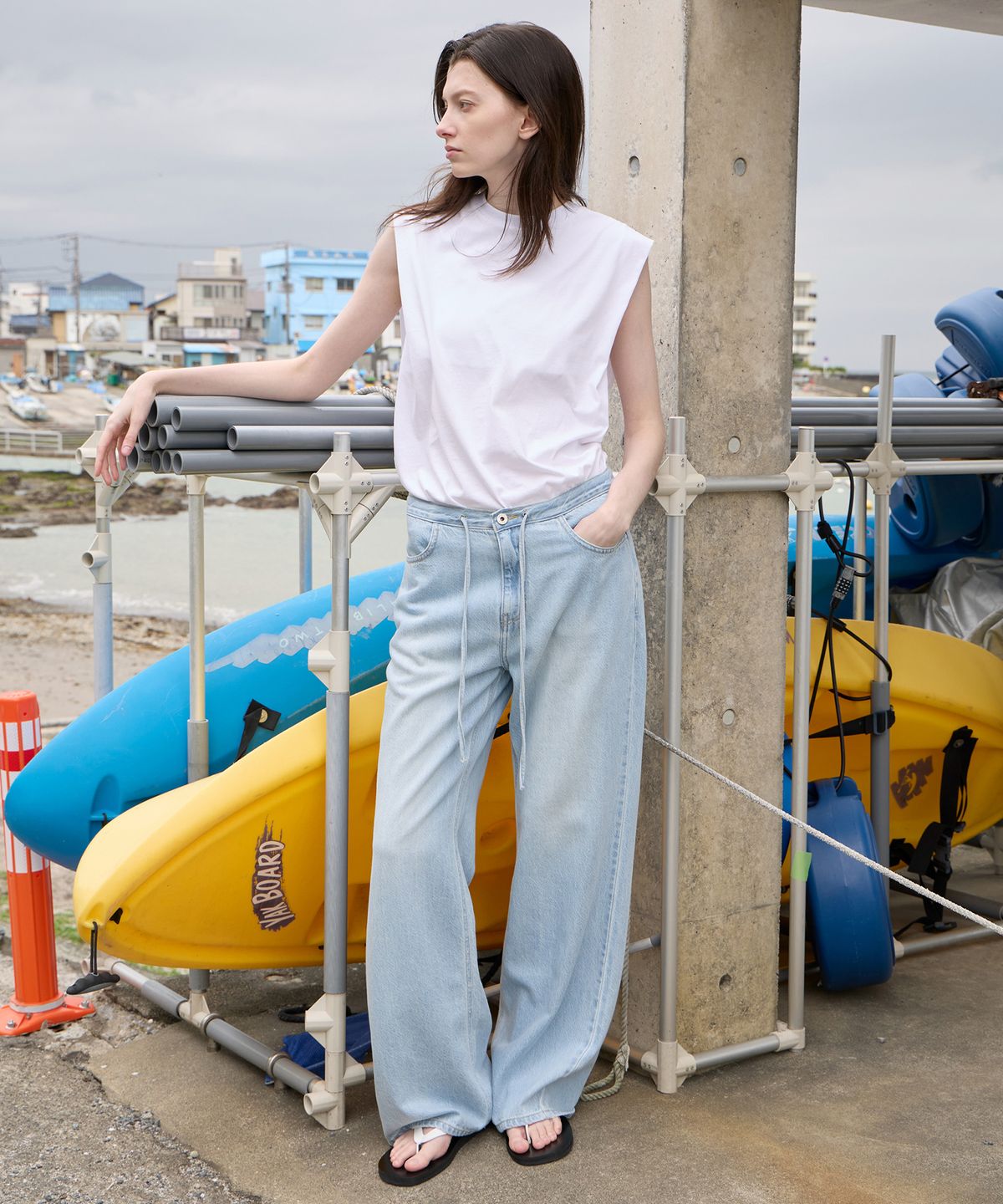 르바(LEVAR) Relaxed String Tencel Denim - Light Blue