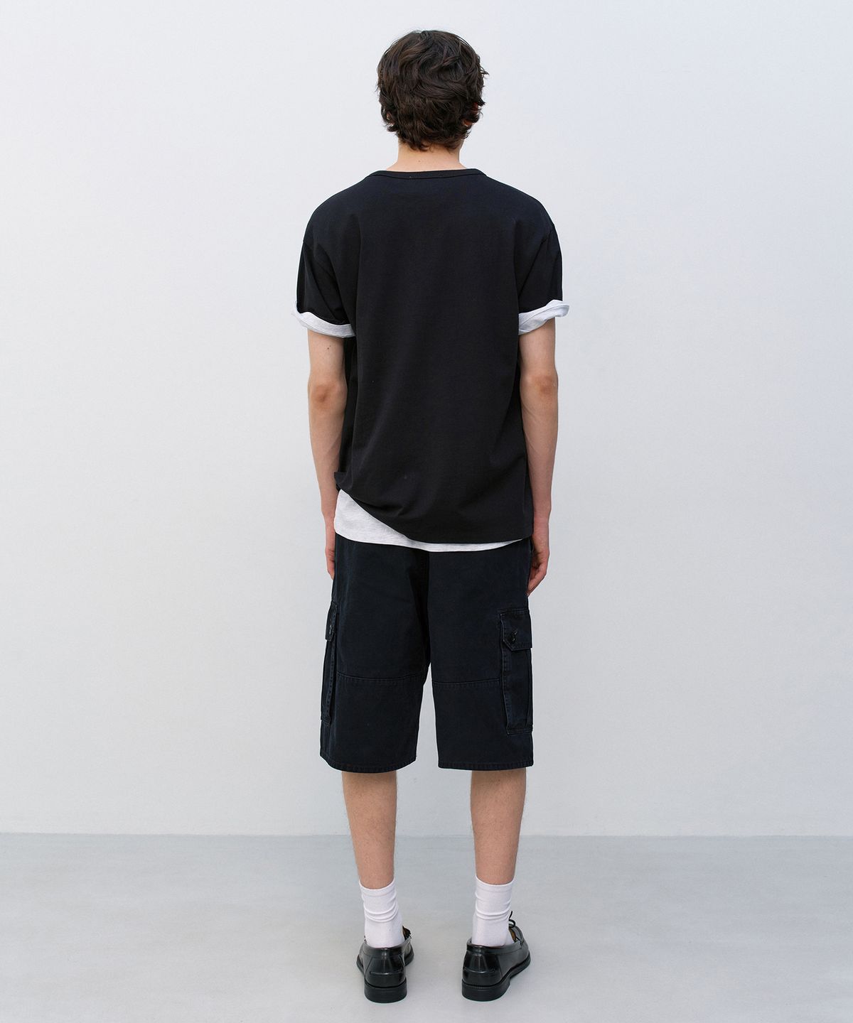 인사일런스(INSILENCE) HBT 카고 쇼츠 WASHED BLACK