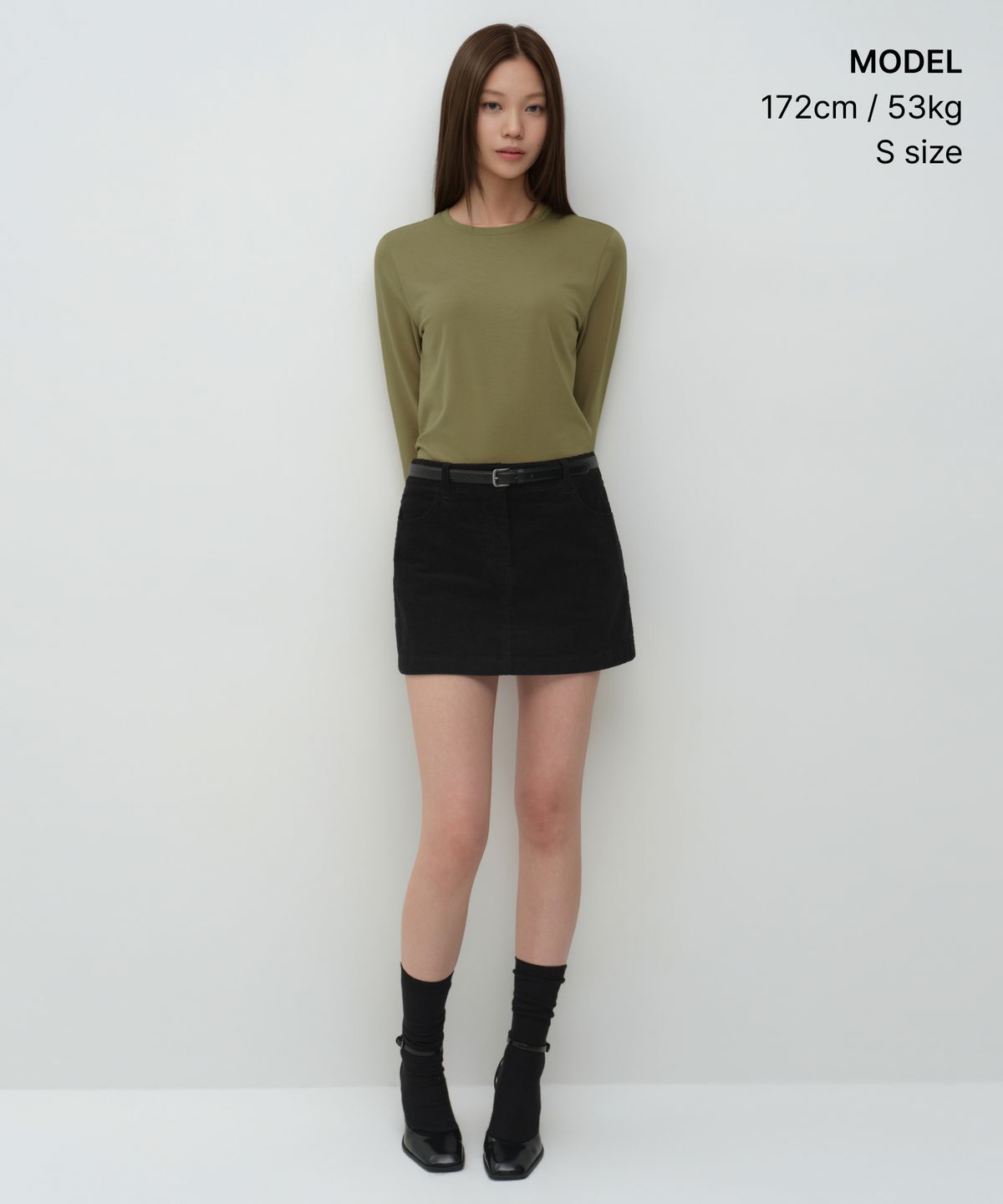 무신사 스탠다드 우먼(MUSINSA STANDARD WOMAN) 우먼즈 플렉서블 크루 넥 긴소매 티셔츠 [세이지]