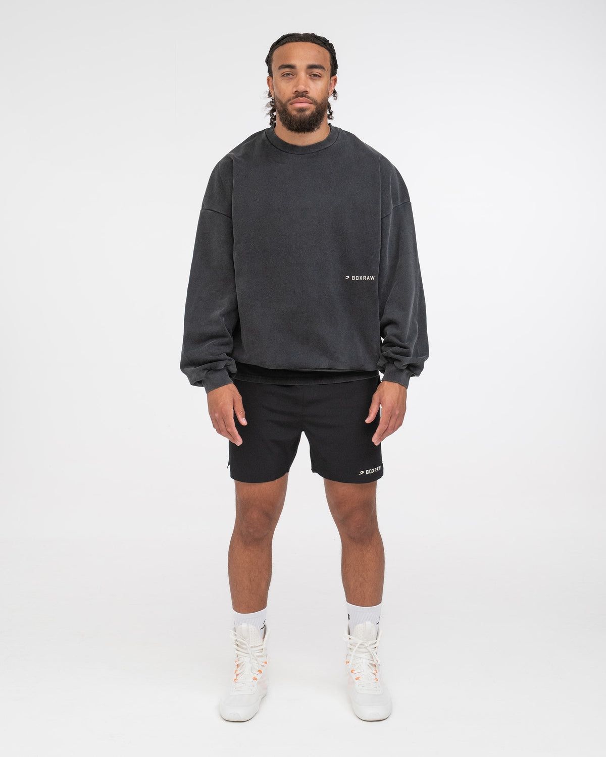 복스로(BOXRAW) 스파링 클럽 오버사이즈 스웻셔츠 - 남성 M BXRW-SPCLSW