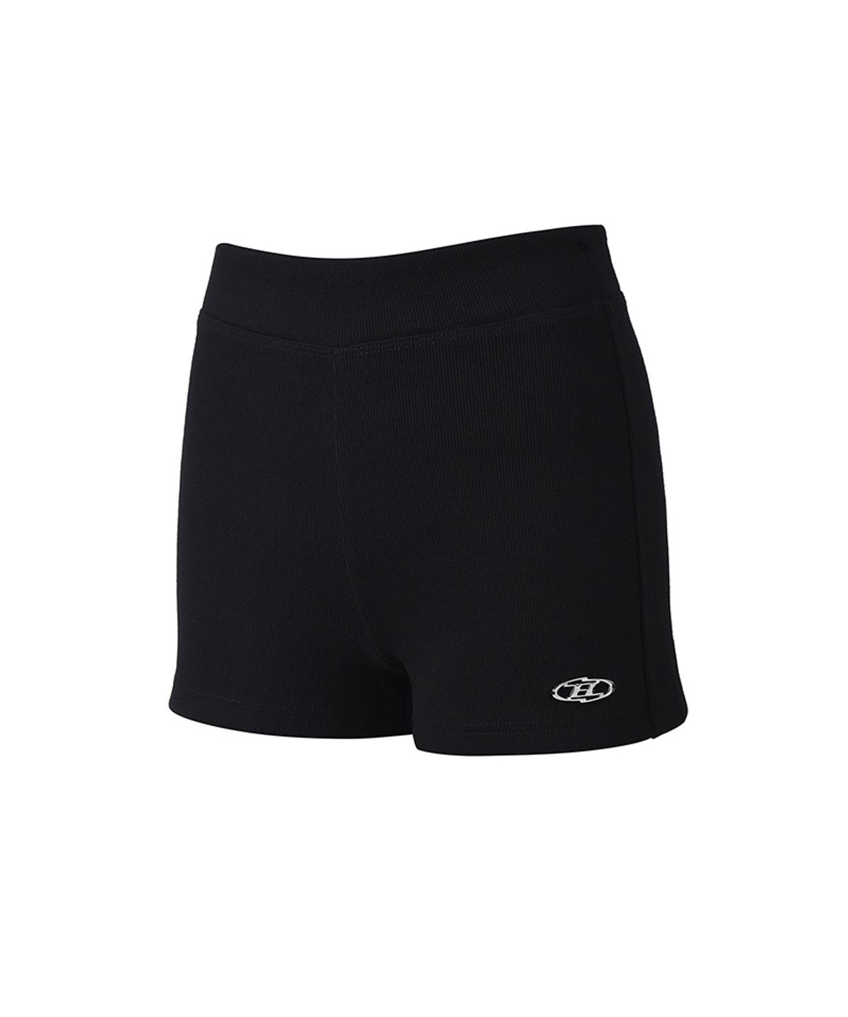 본투윈(BORN TO WIN) W B PENDANT RIBBED HALF SHORTS [BLACK]