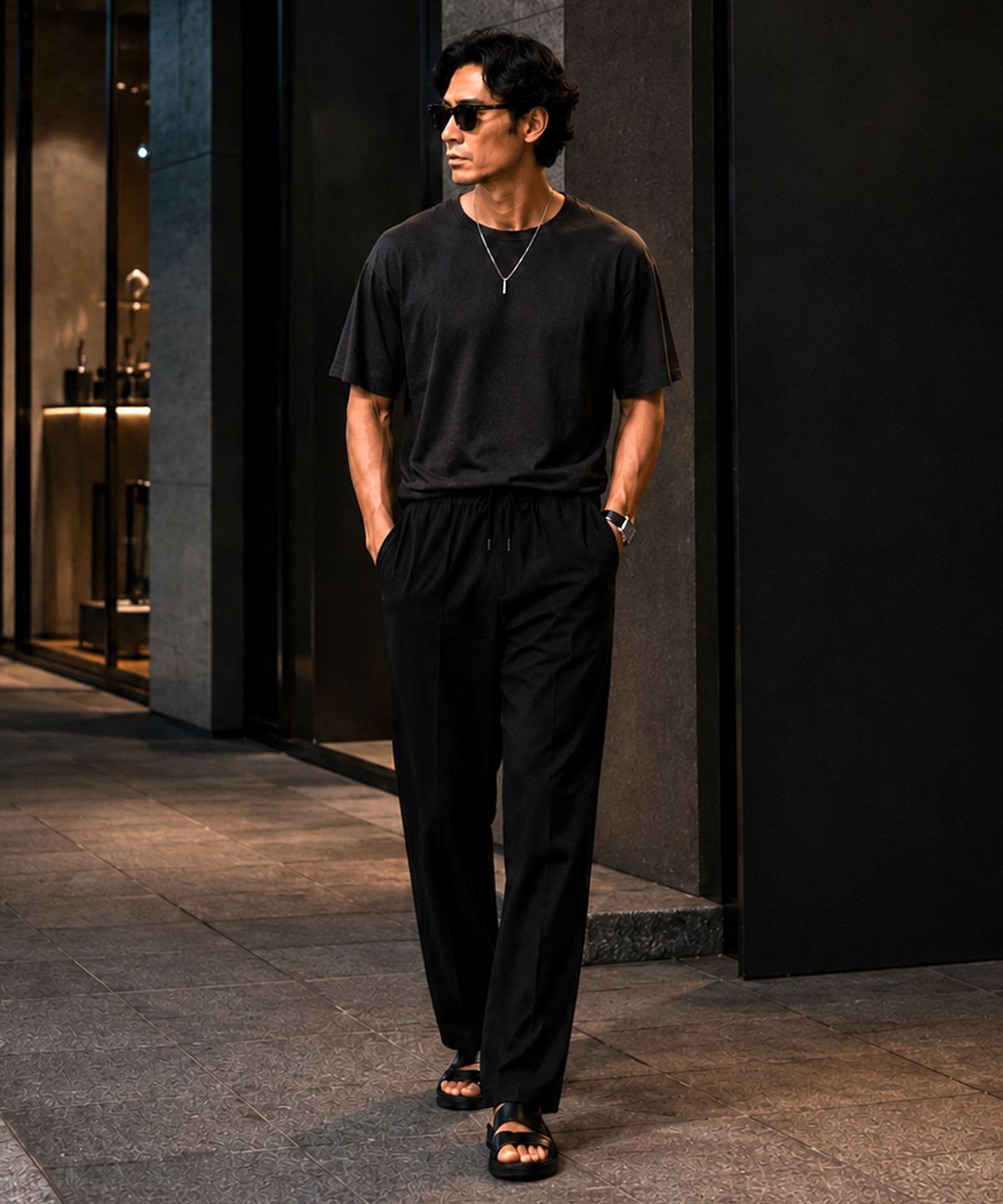 스트라이크(STRIKE) Fluid Banding Trousers (LIGHT GREYㅣBEIGEㅣCHARCOALㅣBLACK)