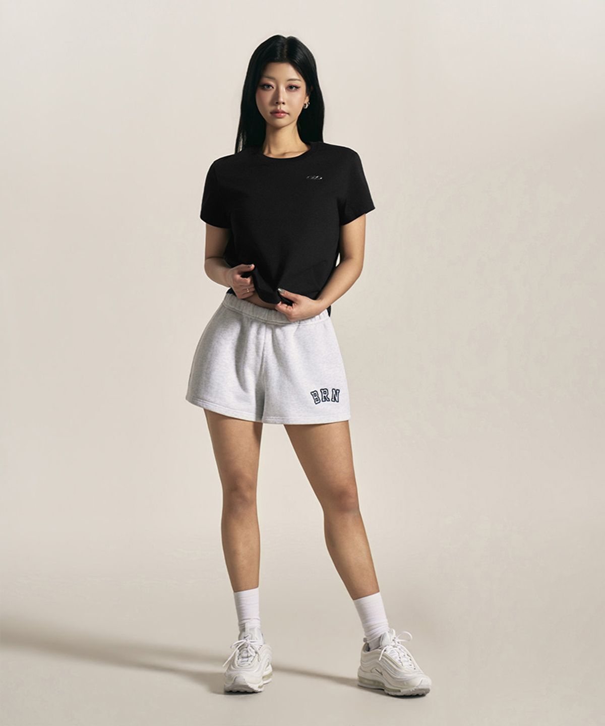 본투윈(BORN TO WIN) W SILVER B BASIC T-SHIRTS [BLACK]